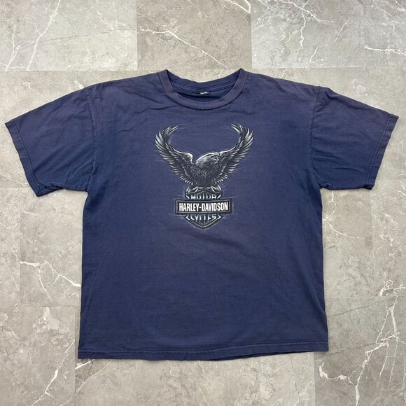Vintage Harley Davidson Graphic Tee Mens 2XL XXL Eagle Gatto Pittsburgh y2k - Picture 1 of 11
